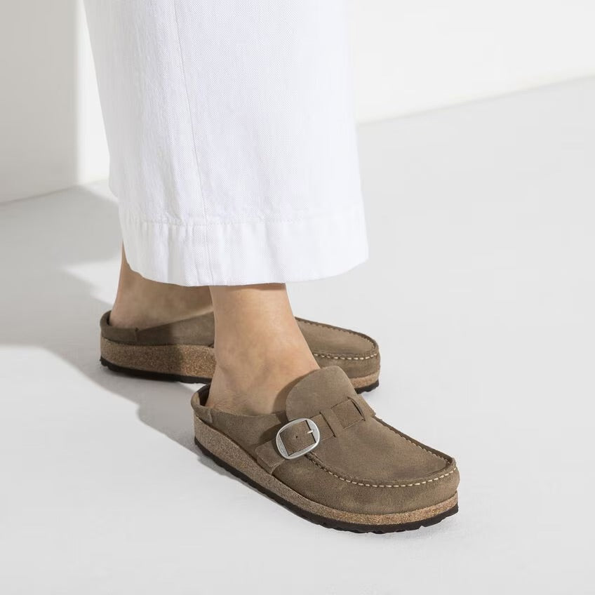 Birkenstock Buckley 1019490 Gray Taupe | Suède Largeur Étroite - Boutique du Cordonnier