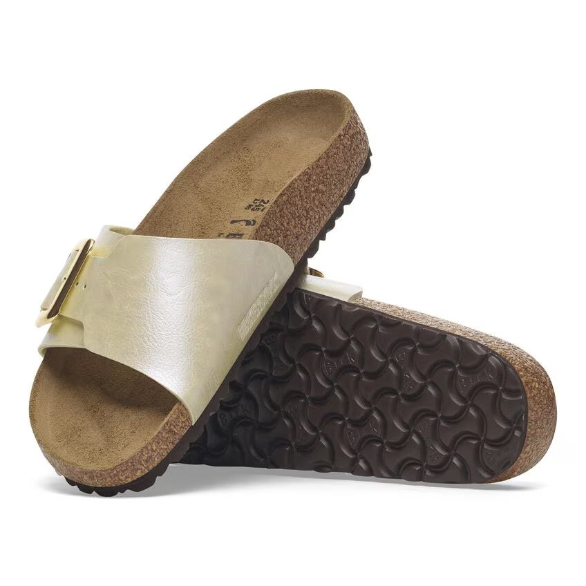 Birkenstock Catalina Luxe Buckle 1029393 Graceful Pearl White | Birko-Flor Largeur Étroite - Boutique du Cordonnier