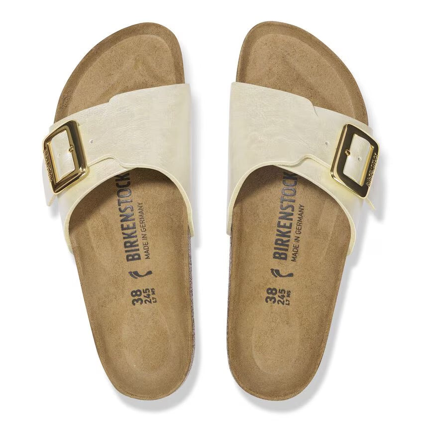 Birkenstock Catalina Luxe Buckle 1029393 Graceful Pearl White | Birko-Flor Largeur Étroite - Boutique du Cordonnier