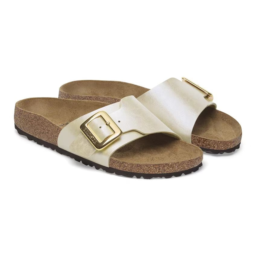 Birkenstock Catalina Luxe Buckle 1029393 Graceful Pearl White | Birko-Flor Largeur Étroite - Boutique du Cordonnier