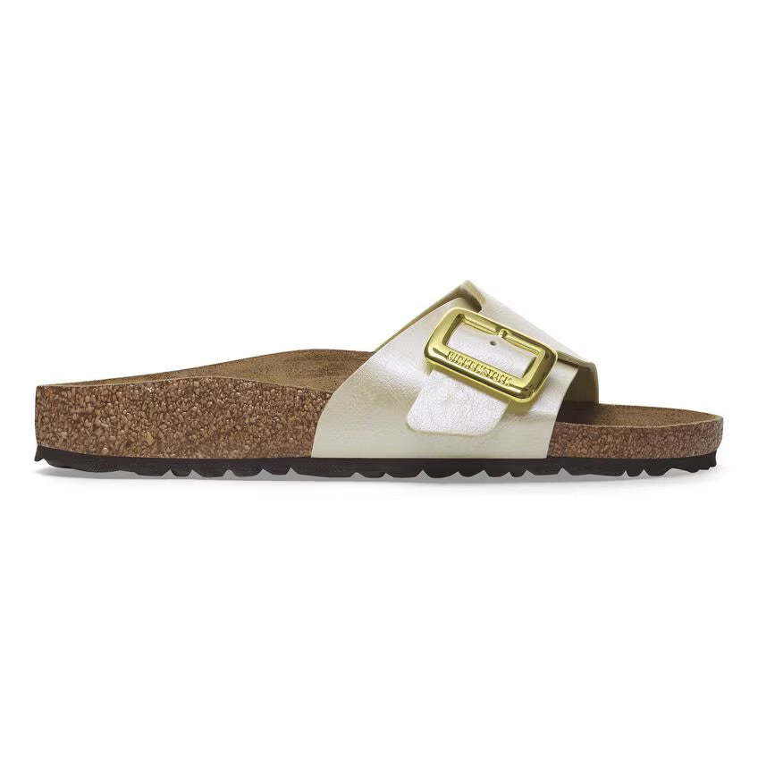 Birkenstock Catalina Luxe Buckle 1029393 Graceful Pearl White | Birko-Flor Largeur Étroite - Boutique du Cordonnier