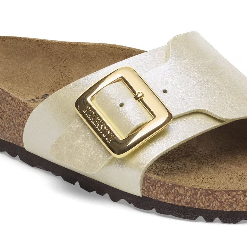 Birkenstock Catalina Luxe Buckle 1029393 Graceful Pearl White | Birko-Flor Largeur Étroite - Boutique du Cordonnier