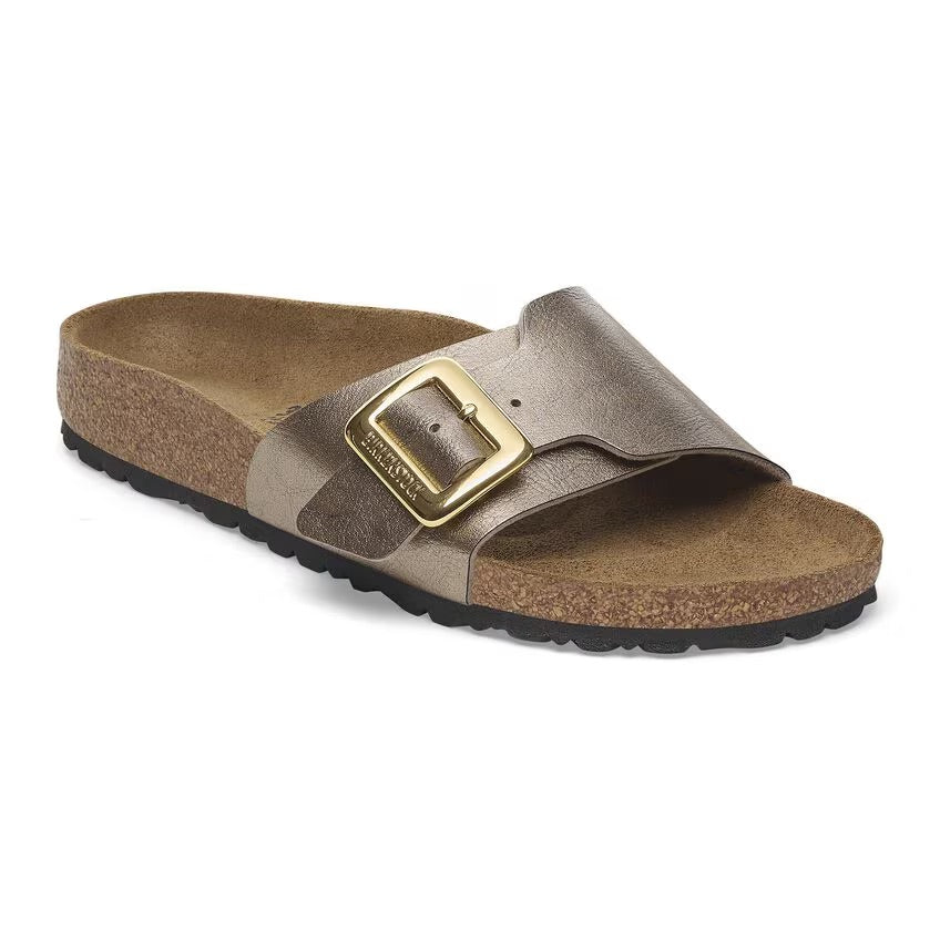 Birkenstock Catalina Luxe Buckle 1029416 Graceful Taupe | Birko-Flor Largeur Étroite - Boutique du Cordonnier