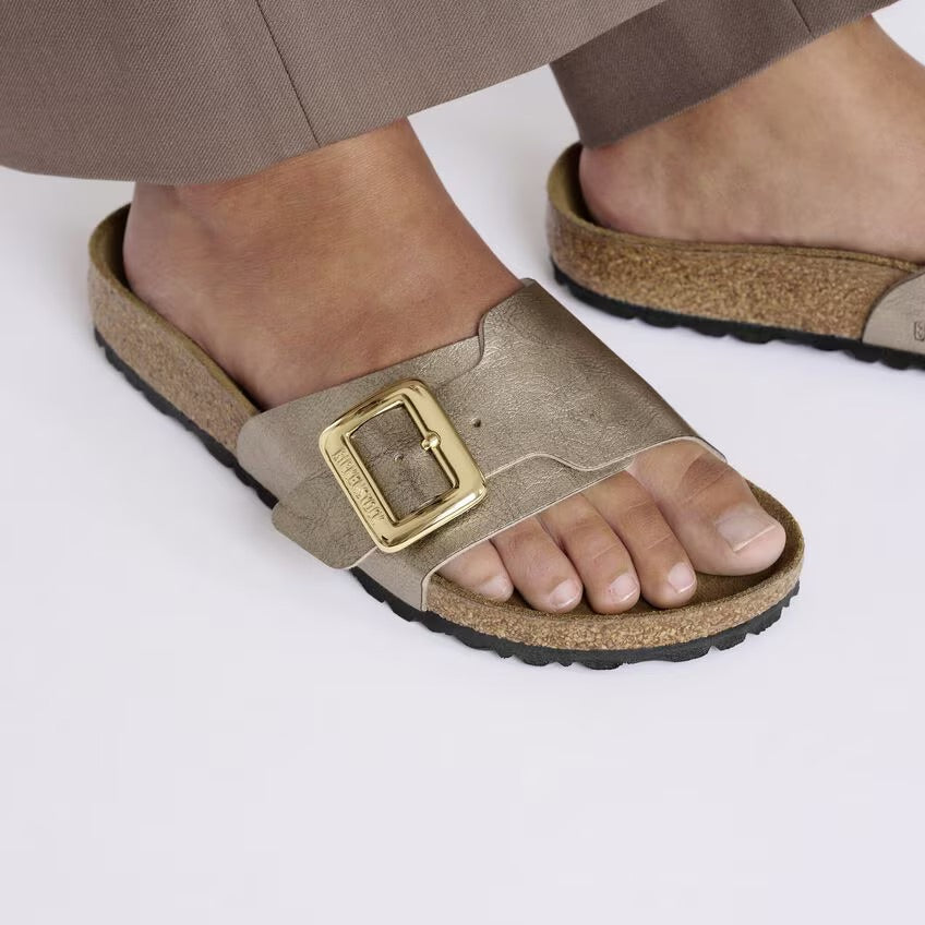 Birkenstock Catalina Luxe Buckle 1029416 Graceful Taupe | Birko-Flor Largeur Étroite - Boutique du Cordonnier