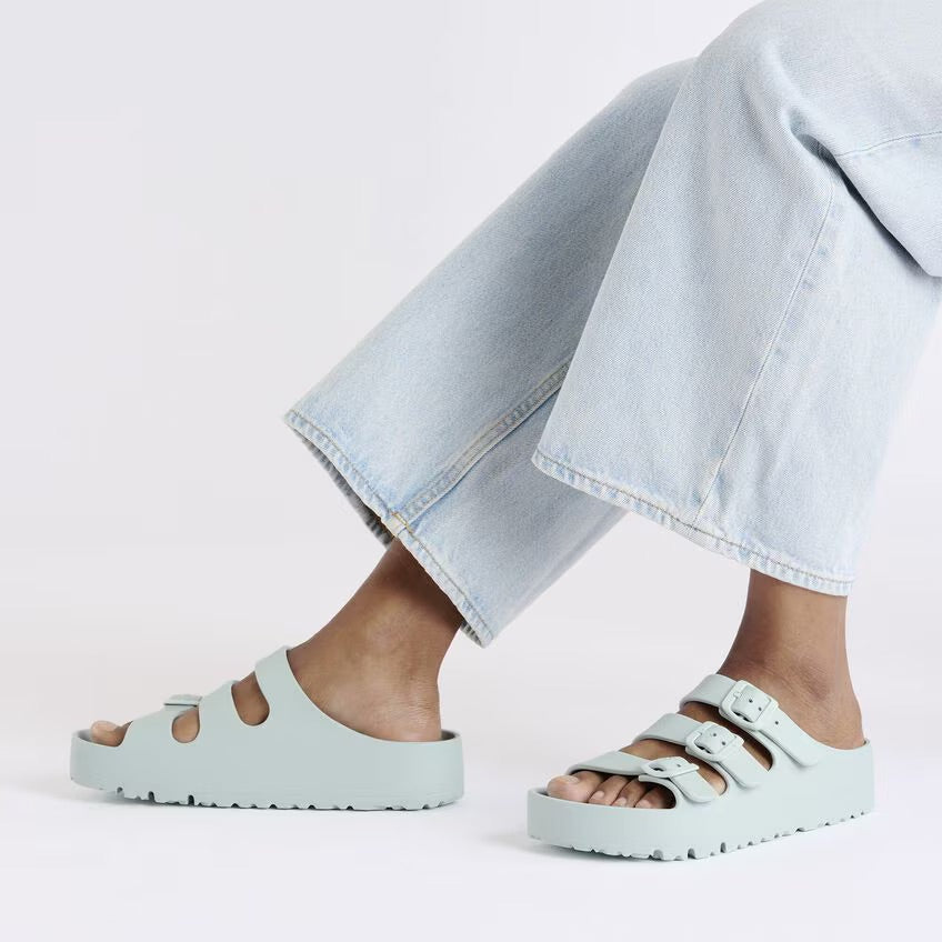 Birkenstock FLORIDA III PLATFORM EVA 1029736 Surf Green | EVA Largeur Étroite - Boutique du Cordonnier