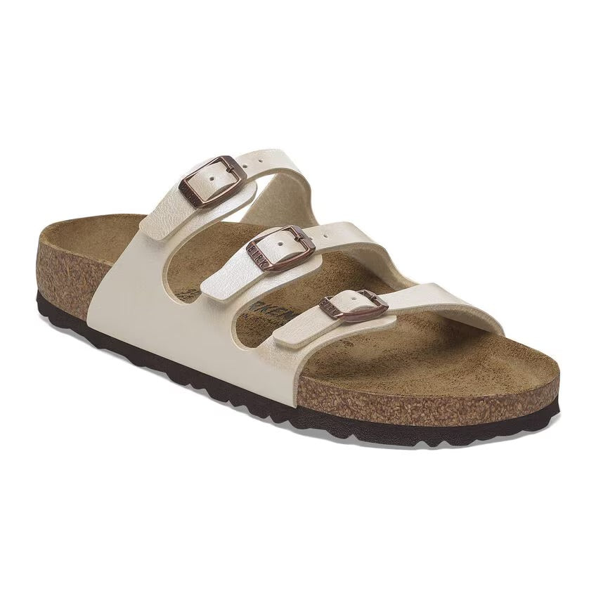 Birkenstock FLORIDA 1029777 Graceful Pearl White | Birko-Flor Largeur Régulière - Boutique du Cordonnier