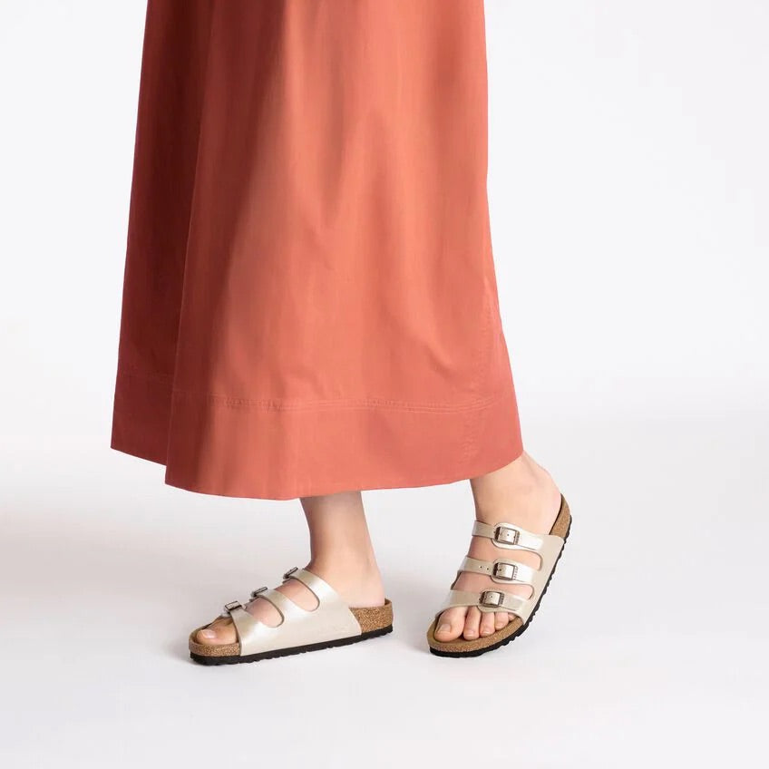 Birkenstock FLORIDA 1029777 Graceful Pearl White | Birko-Flor Largeur Régulière - Boutique du Cordonnier