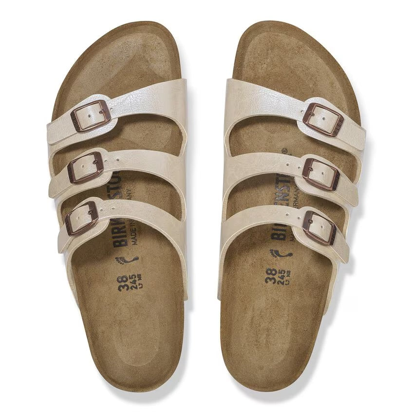 Birkenstock FLORIDA 1029777 Graceful Pearl White | Birko-Flor Largeur Régulière - Boutique du Cordonnier