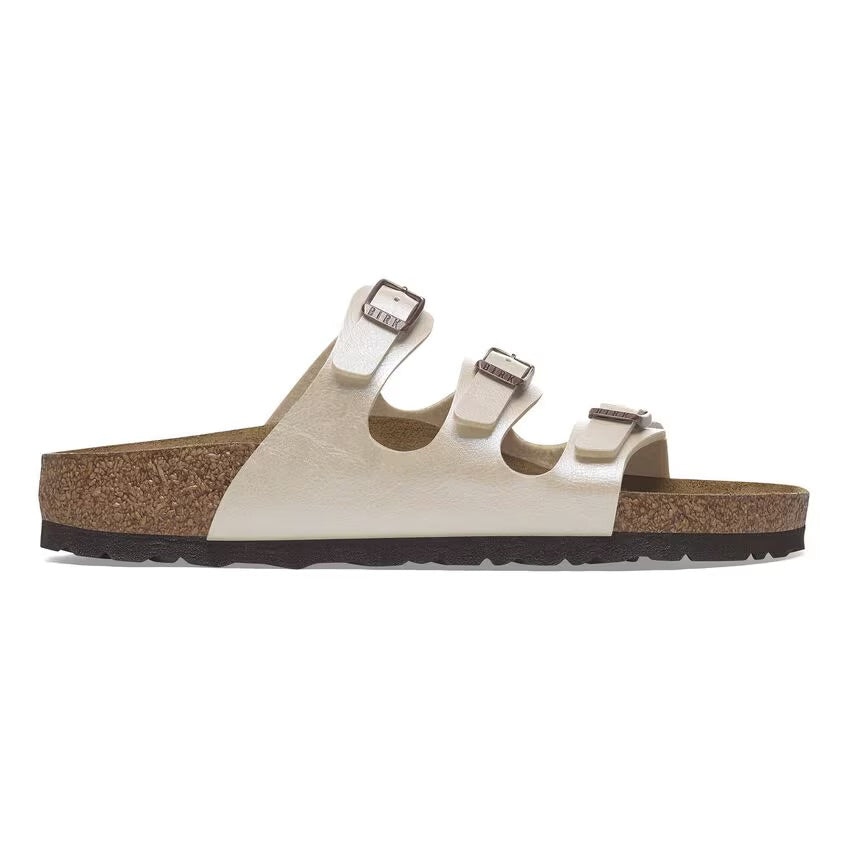 Birkenstock FLORIDA 1029777 Graceful Pearl White | Birko-Flor Largeur Régulière - Boutique du Cordonnier