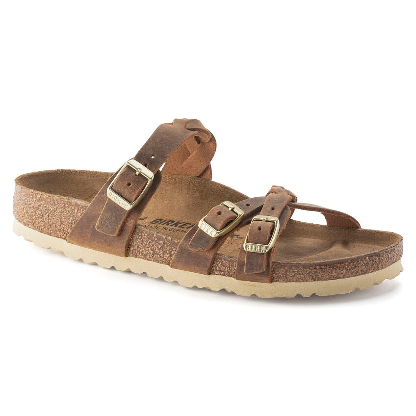 Birkenstock FRANCA BRAID 1024052 Cognac | Cuir Largeur Régulière - Boutique du Cordonnier