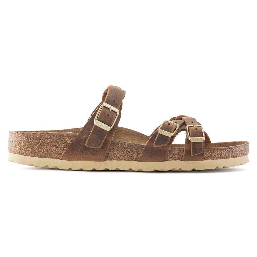 Birkenstock FRANCA BRAID 1024052 Cognac | Cuir Largeur Régulière - Boutique du Cordonnier