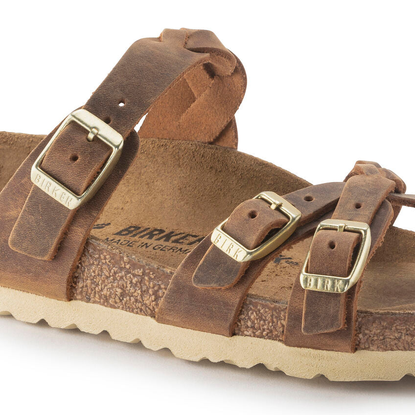 Birkenstock FRANCA BRAID 1024052 Cognac | Cuir Largeur Régulière - Boutique du Cordonnier