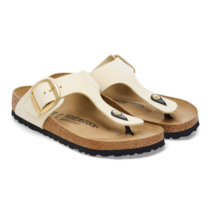 Birkenstock GIZEH BIG BUCKLE 1026580 Ecru | Nubuck Largeur Régulière - Boutique du Cordonnier