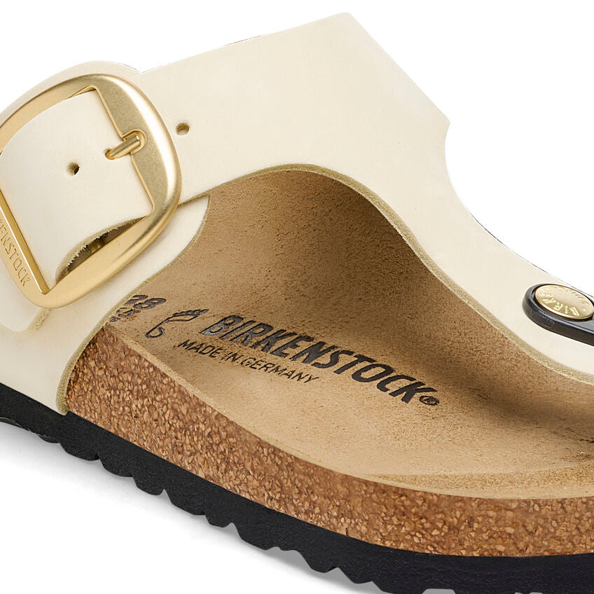 Birkenstock GIZEH BIG BUCKLE 1026580 Ecru | Nubuck Largeur Régulière - Boutique du Cordonnier