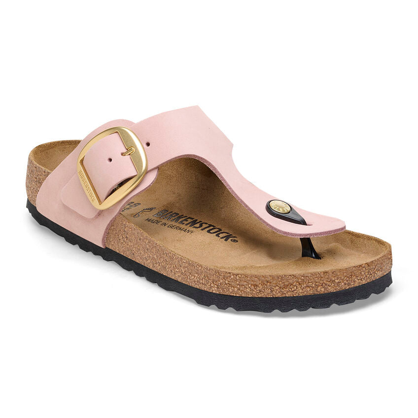 Birkenstock GIZEH BIG BUCKLE 1027095 Soft Pink | Nubuck Largeur Régulière - Boutique du Cordonnier