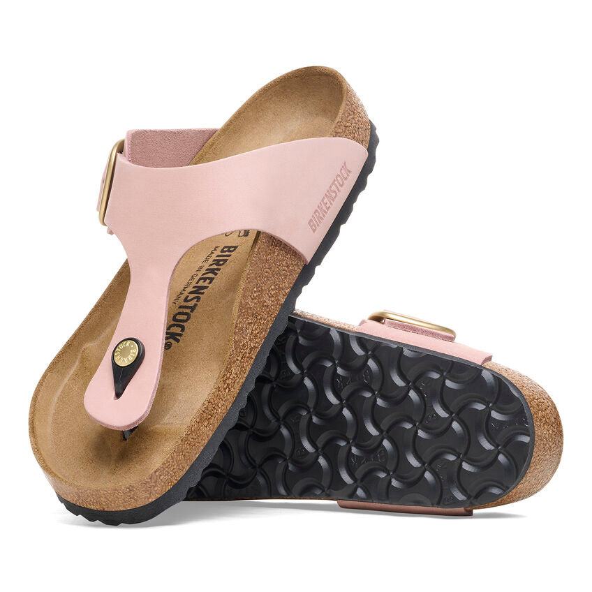 Birkenstock GIZEH BIG BUCKLE 1027095 Soft Pink | Nubuck Largeur Régulière - Boutique du Cordonnier