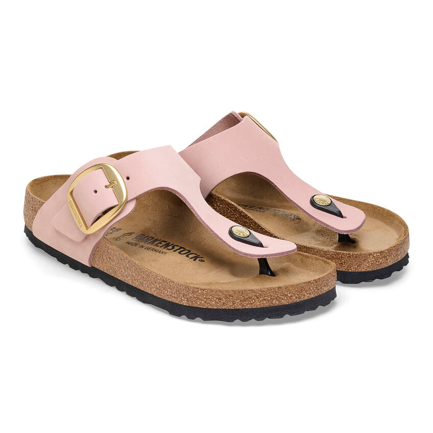 Birkenstock GIZEH BIG BUCKLE 1027095 Soft Pink | Nubuck Largeur Régulière - Boutique du Cordonnier