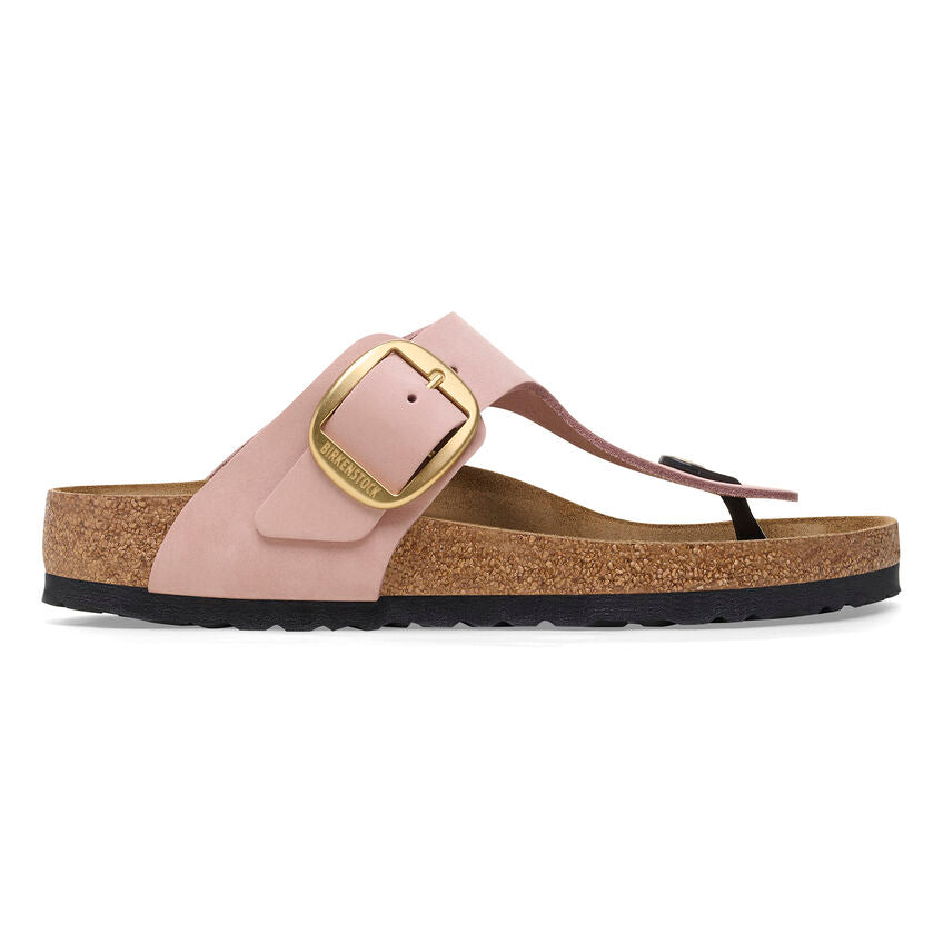 Birkenstock GIZEH BIG BUCKLE 1027095 Soft Pink | Nubuck Largeur Régulière - Boutique du Cordonnier