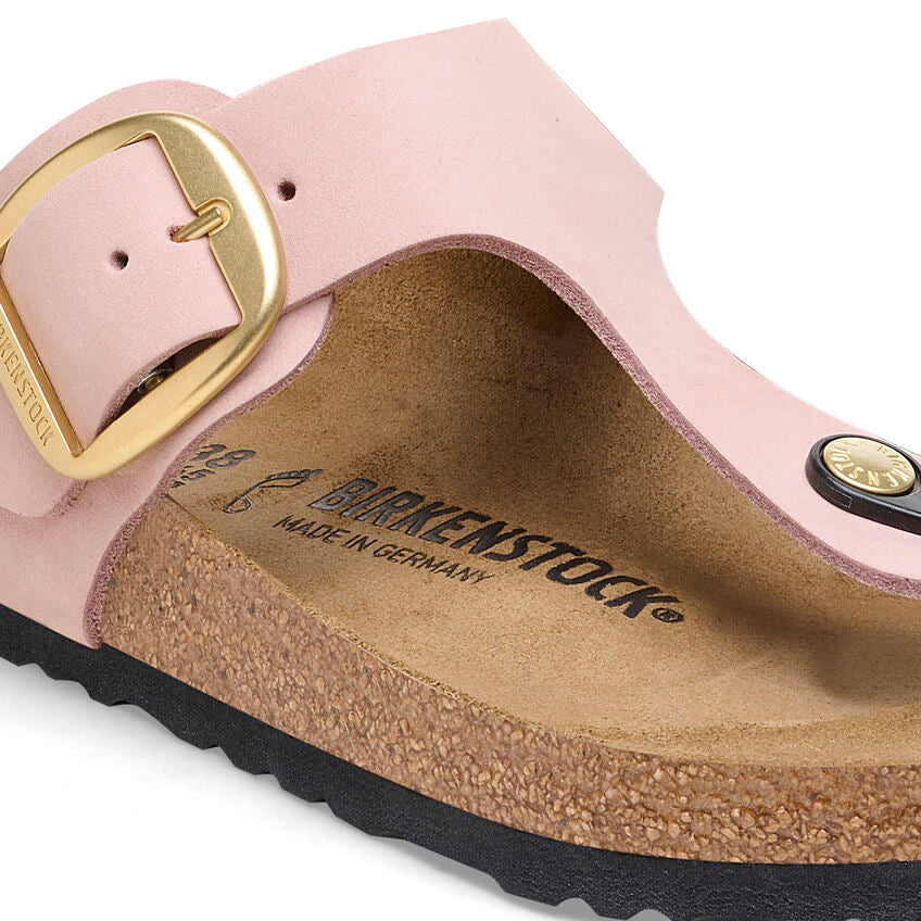 Birkenstock GIZEH BIG BUCKLE 1027095 Soft Pink | Nubuck Largeur Régulière - Boutique du Cordonnier