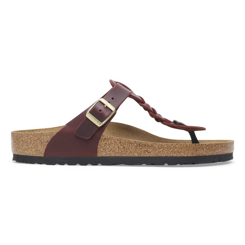 Birkenstock GIZEH BRAIDED 1027923 Zinfandel | Cuir Largeur Régulière - Boutique du Cordonnier