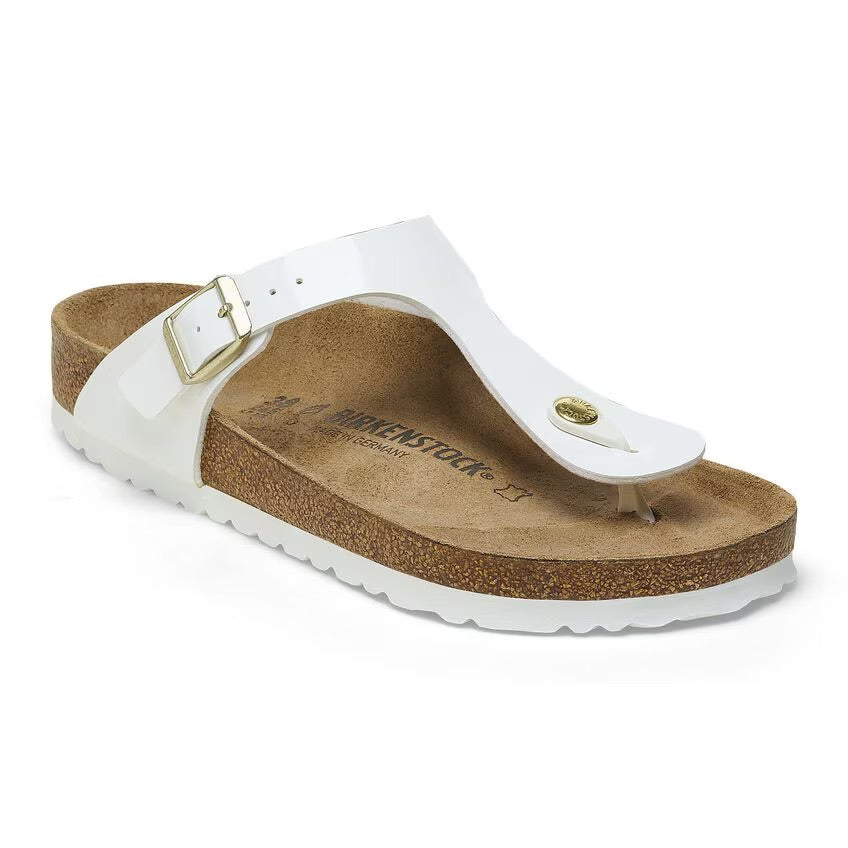 Birkenstock GIZEH 1005299 White Patent | Birko-Flor Largeur Régulière - Boutique du Cordonnier