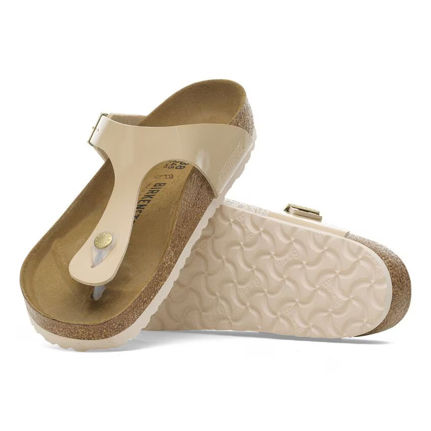 Birkenstock GIZEH 1013075 Sand Patent | Birko-Flor Largeur Régulière - Boutique du Cordonnier