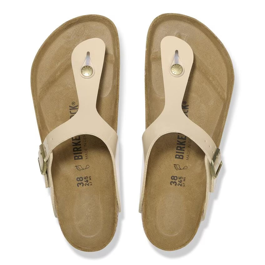 Birkenstock GIZEH 1013075 Sand Patent | Birko-Flor Largeur Régulière - Boutique du Cordonnier
