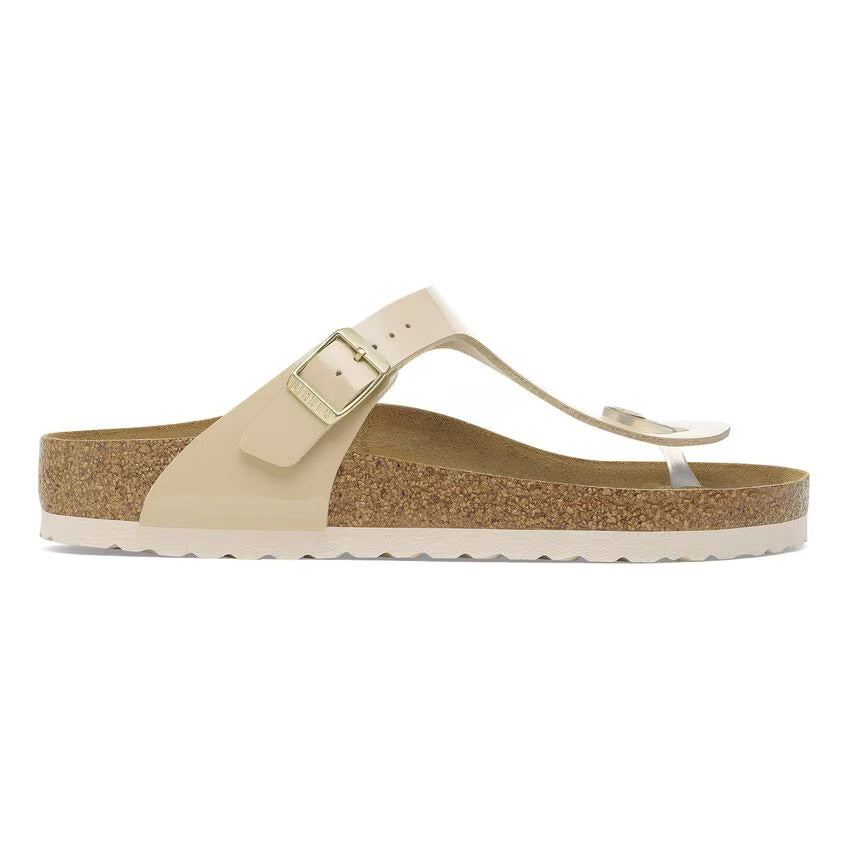 Birkenstock GIZEH 1013075 Sand Patent | Birko-Flor Largeur Régulière - Boutique du Cordonnier