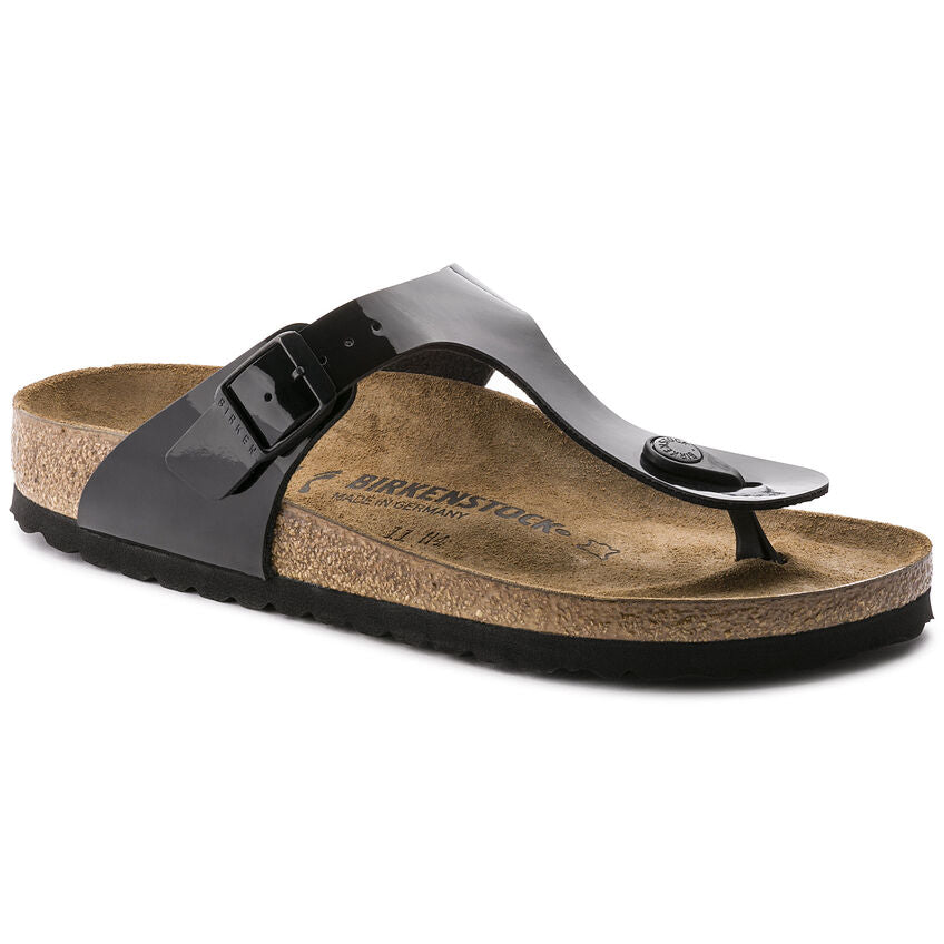 Birkenstock Gizeh 043661 Noir Patent Black Largeur Régulier - Boutique du Cordonnier