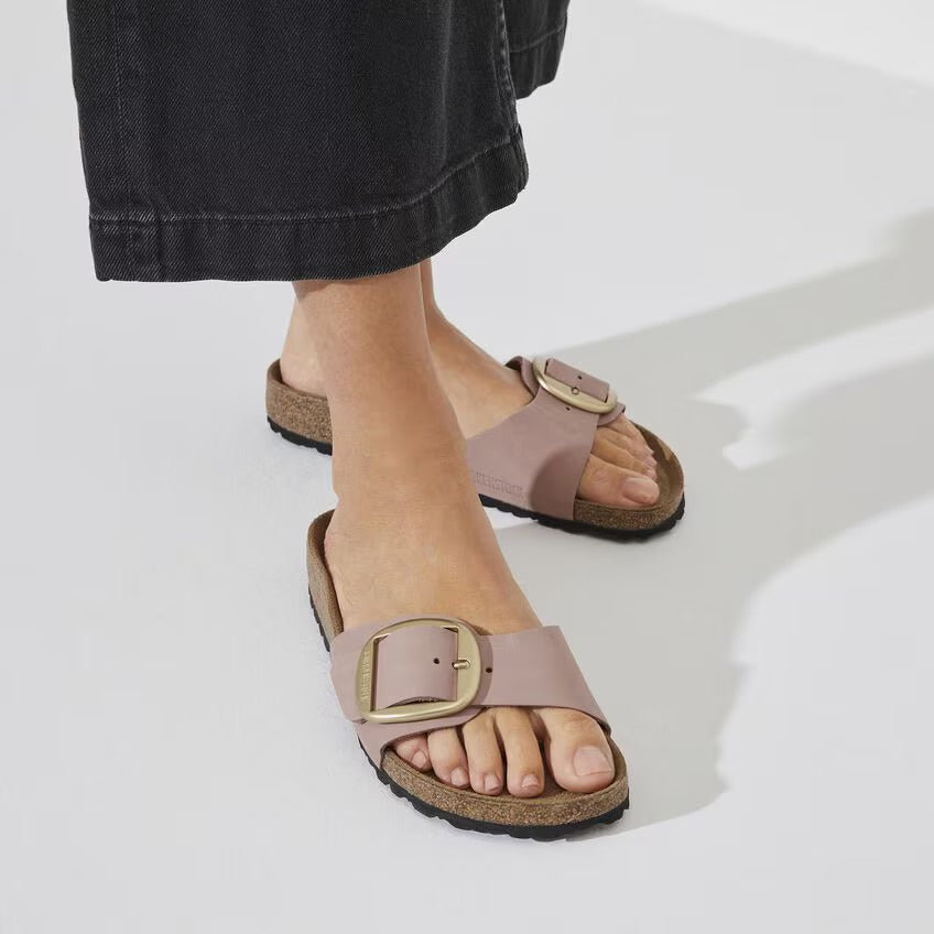 Birkenstock MADRID BIG BUCKLE 1024039 Old Rose | Nubuck Largeur Étroite - Boutique du Cordonnier