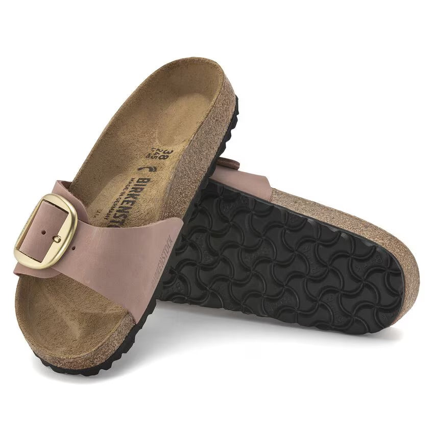 Birkenstock MADRID BIG BUCKLE 1024039 Old Rose | Nubuck Largeur Étroite - Boutique du Cordonnier