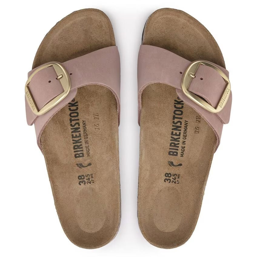 Birkenstock MADRID BIG BUCKLE 1024039 Old Rose | Nubuck Largeur Étroite - Boutique du Cordonnier
