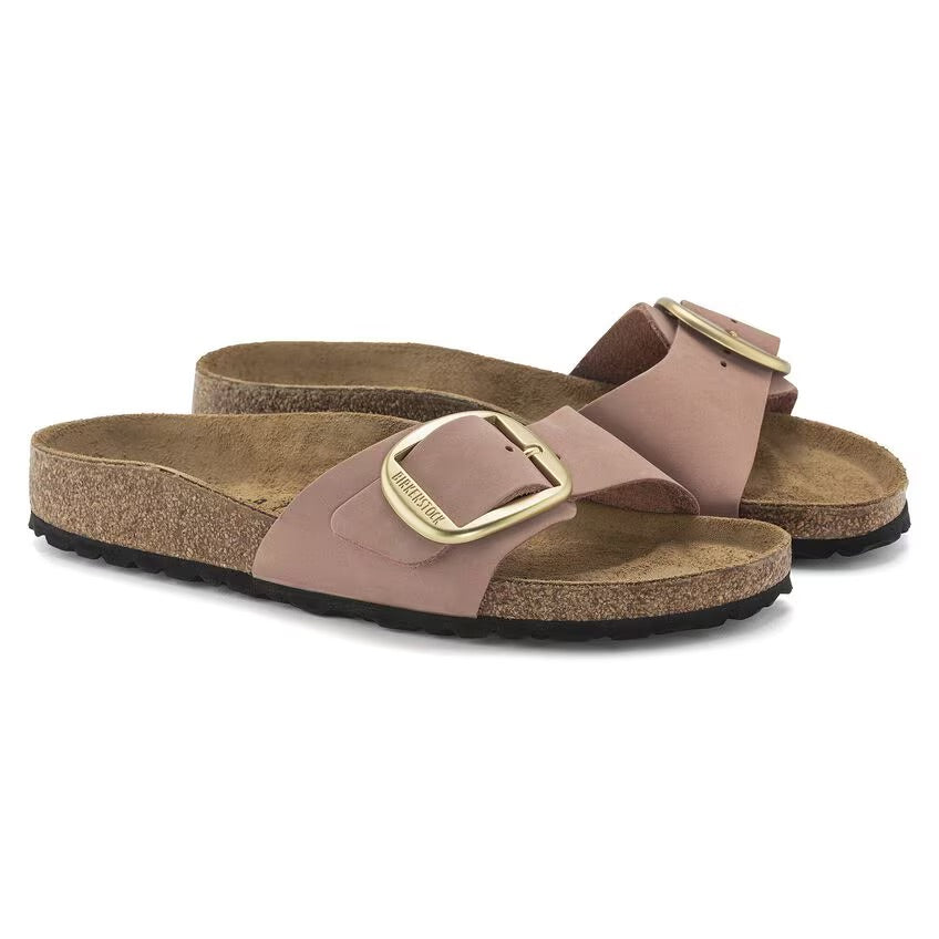 Birkenstock MADRID BIG BUCKLE 1024039 Old Rose | Nubuck Largeur Étroite - Boutique du Cordonnier