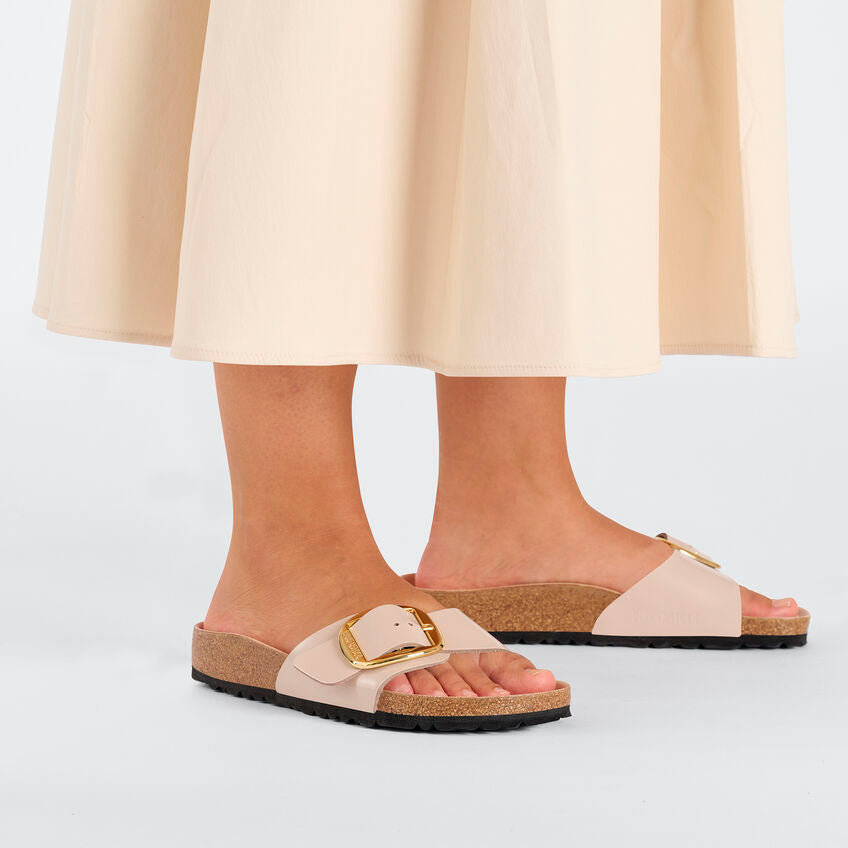 Birkenstock MADRID BIG BUCKLE 1026496 High Shine New Beige | Cuir Largeur Étroite - Boutique du Cordonnier