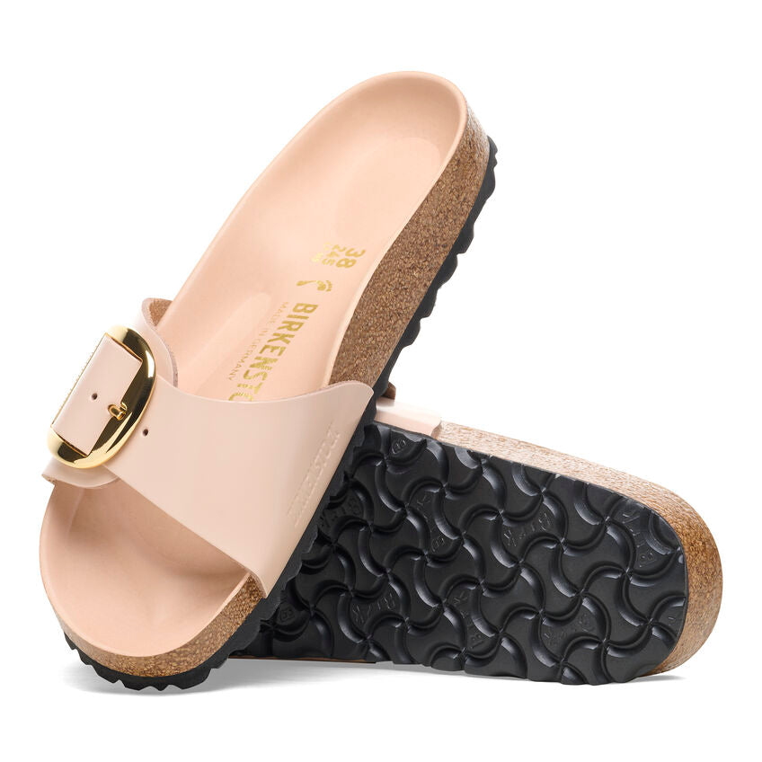 Birkenstock MADRID BIG BUCKLE 1026496 High Shine New Beige | Cuir Largeur Étroite - Boutique du Cordonnier