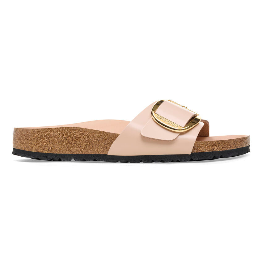 Birkenstock MADRID BIG BUCKLE 1026496 High Shine New Beige | Cuir Largeur Étroite - Boutique du Cordonnier
