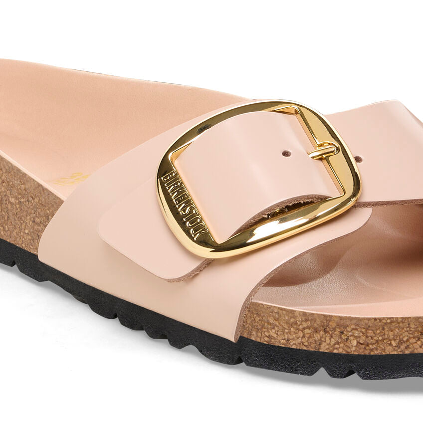 Birkenstock MADRID BIG BUCKLE 1026496 High Shine New Beige | Cuir Largeur Étroite - Boutique du Cordonnier