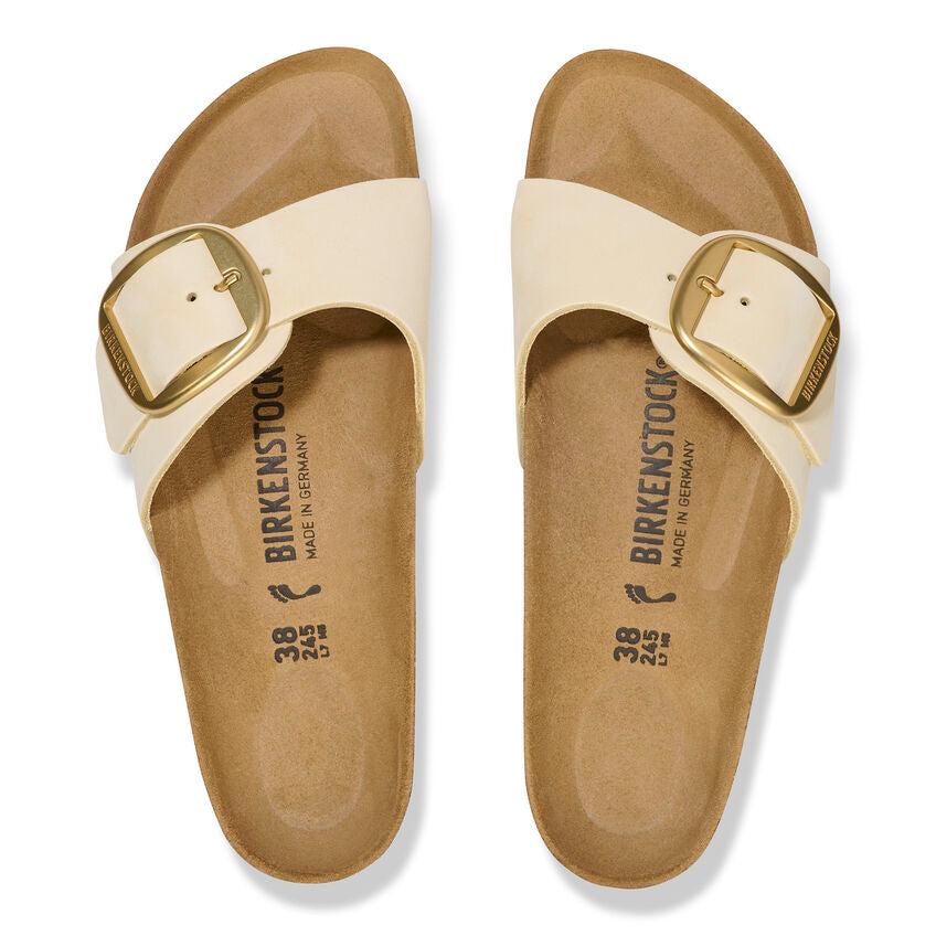 Birkenstock MADRID BIG BUCKLE 1026604 Ecru | Nubuck Largeur Étroite - Boutique du Cordonnier