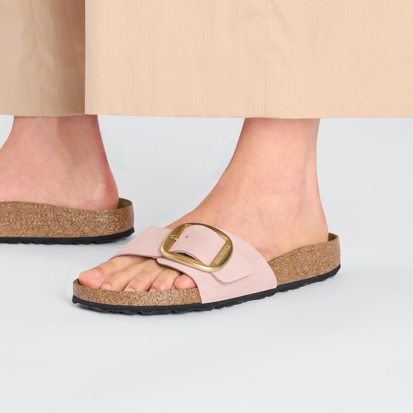 Birkenstock MADRID BIG BUCKLE 1027056 Soft Pink | Nubuck Largeur Étroite - Boutique du Cordonnier