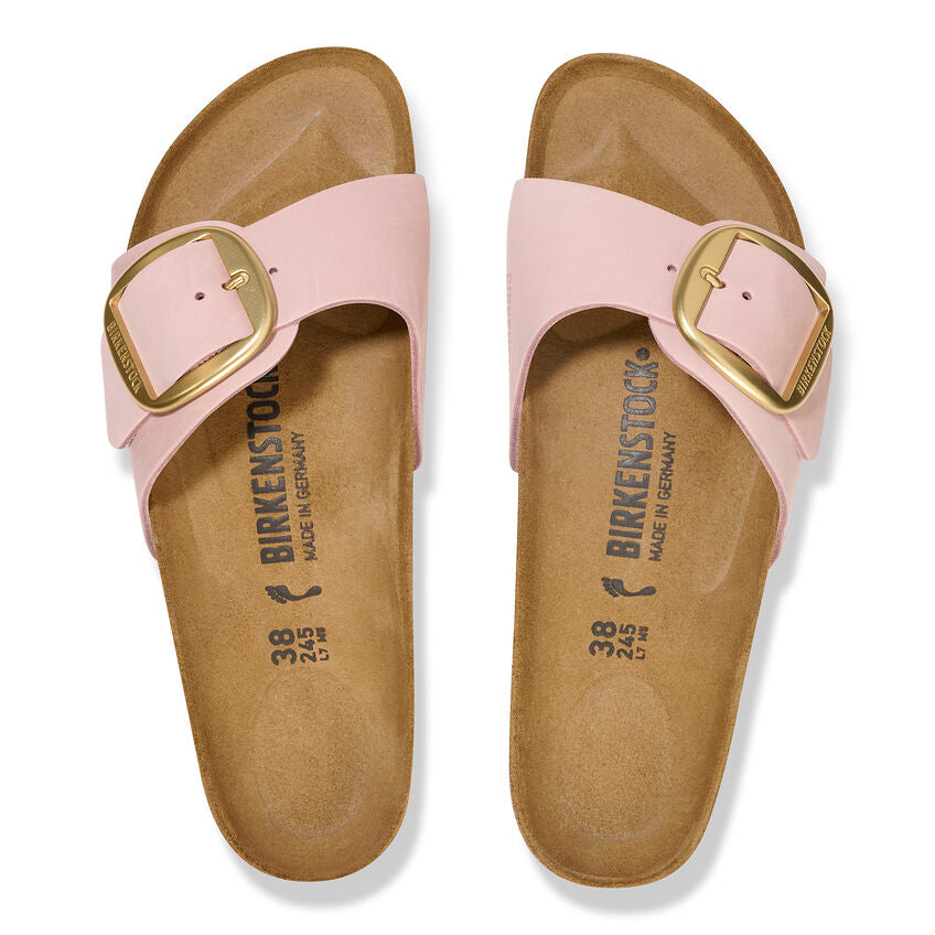 Birkenstock MADRID BIG BUCKLE 1027056 Soft Pink | Nubuck Largeur Étroite - Boutique du Cordonnier