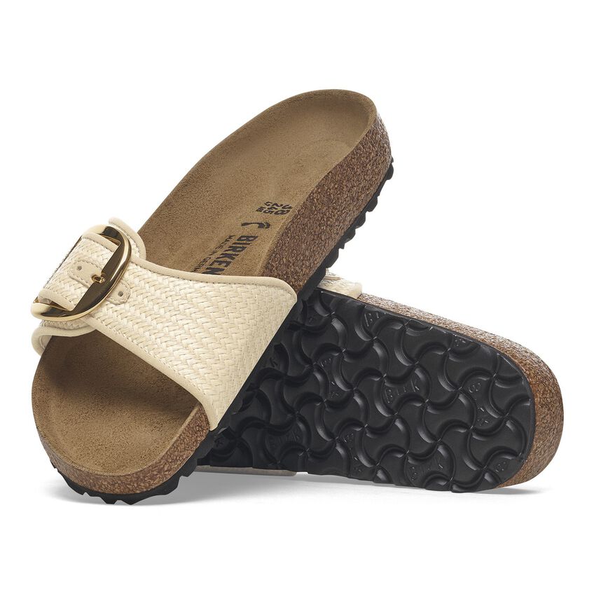 Birkenstock MADRID BIG BUCKLE 1029035 Natural | Raffia Textile Largeur Étroite - Boutique du Cordonnier