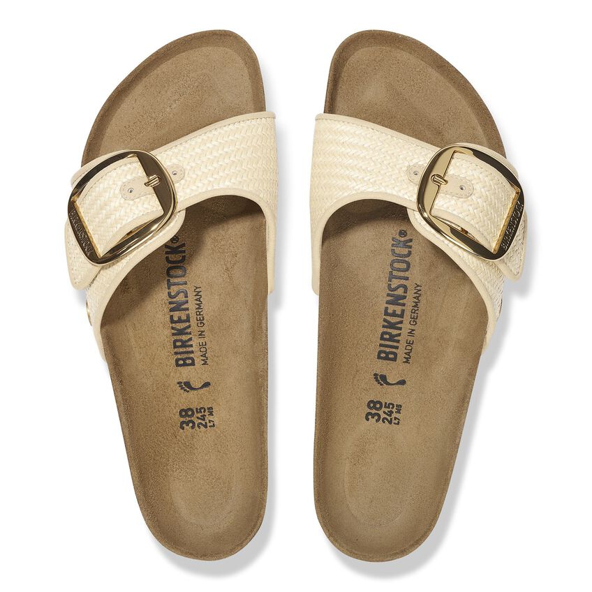 Birkenstock MADRID BIG BUCKLE 1029035 Natural | Raffia Textile Largeur Étroite - Boutique du Cordonnier