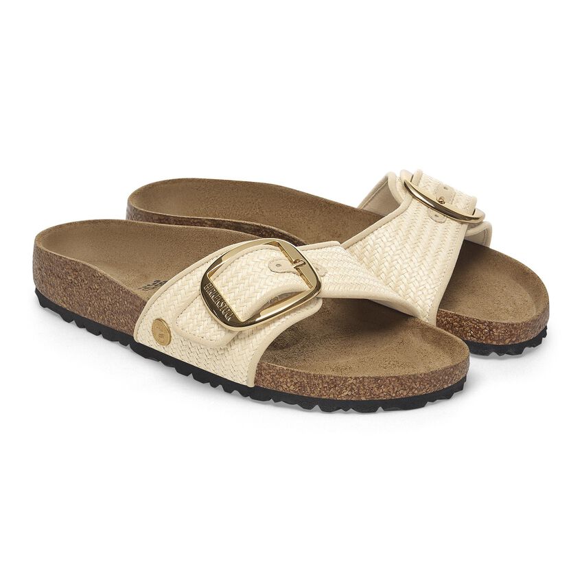 Birkenstock MADRID BIG BUCKLE 1029035 Natural | Raffia Textile Largeur Étroite - Boutique du Cordonnier