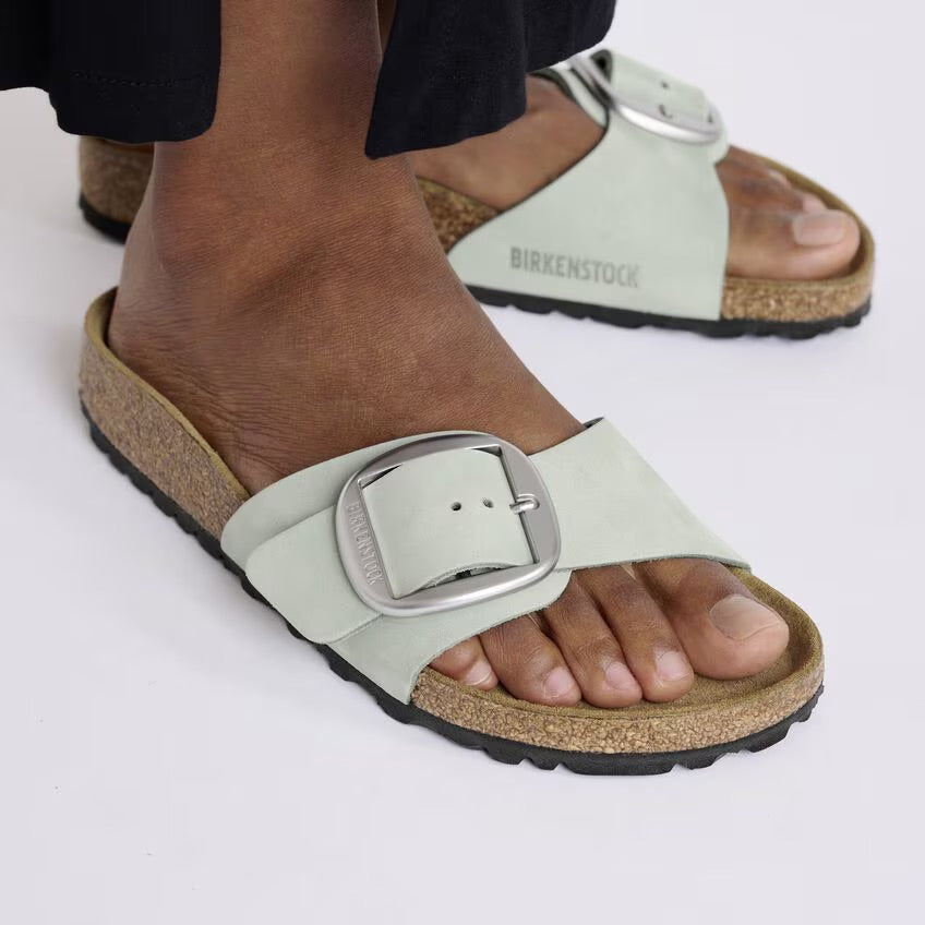 Birkenstock MADRID BIG BUCKLE 1029293 Pure Sage | Nubuck Largeur Étroite - Boutique du Cordonnier