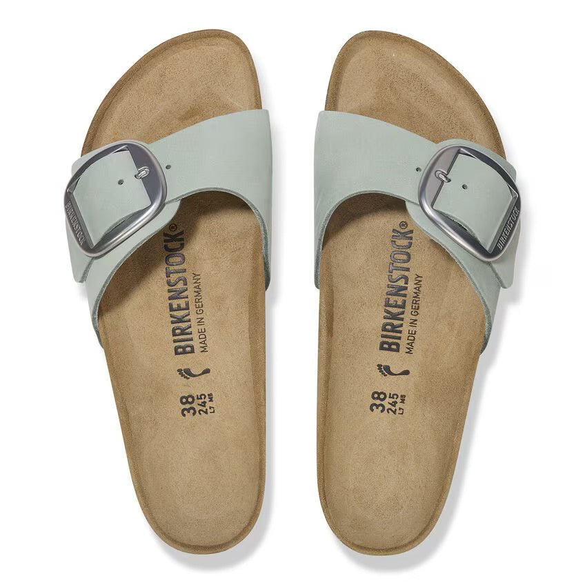 Birkenstock MADRID BIG BUCKLE 1029293 Pure Sage | Nubuck Largeur Étroite - Boutique du Cordonnier