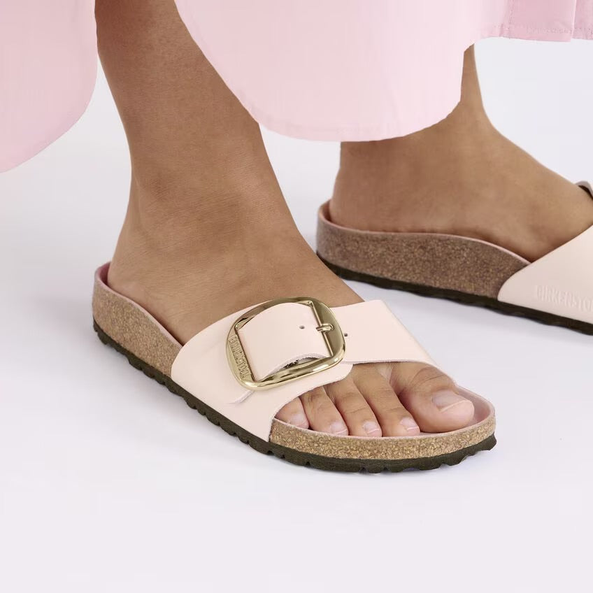 Birkenstock MADRID BIG BUCKLE 1029448 High Shine Light Rose | Cuir Largeur Étroite - Boutique du Cordonnier