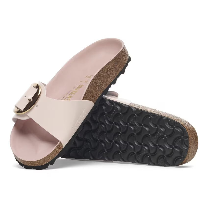 Birkenstock MADRID BIG BUCKLE 1029448 High Shine Light Rose | Cuir Largeur Étroite - Boutique du Cordonnier