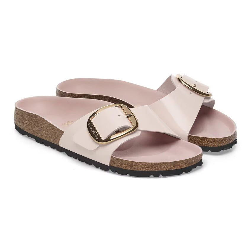 Birkenstock MADRID BIG BUCKLE 1029448 High Shine Light Rose | Cuir Largeur Étroite - Boutique du Cordonnier