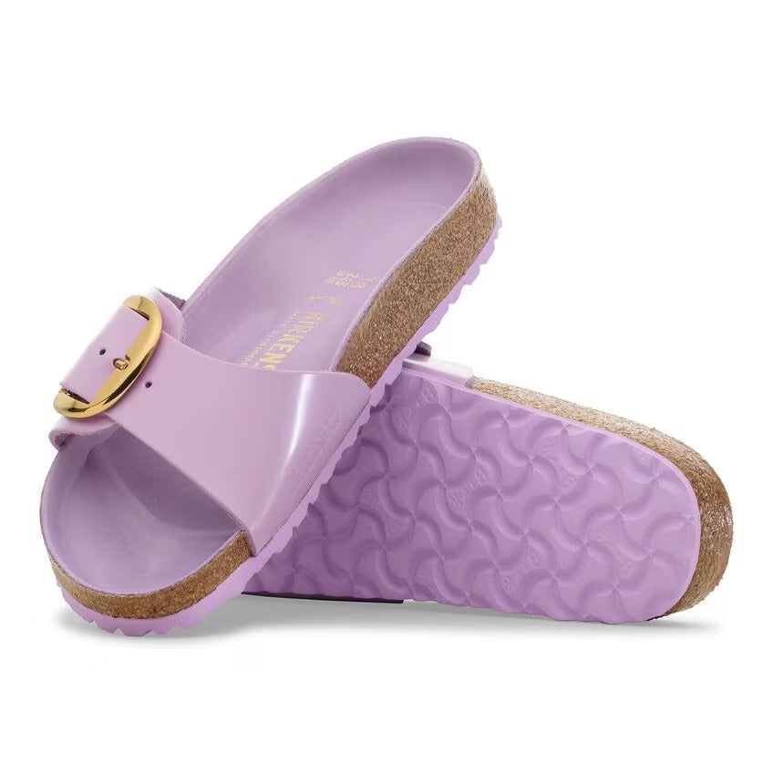 Birkenstock MADRID BIG BUCKLE 1030366 High Shine Crocus | Cuir Largeur Étroite - Boutique du Cordonnier