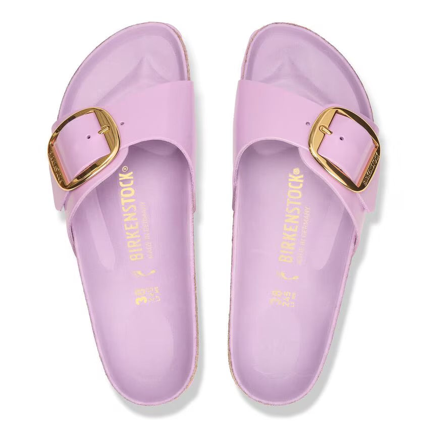 Birkenstock MADRID BIG BUCKLE 1030366 High Shine Crocus | Cuir Largeur Étroite - Boutique du Cordonnier